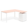mesa en l 140x150 rosa nube kube mesa con ala fondo 80 ala corta frontales metal recto 1
