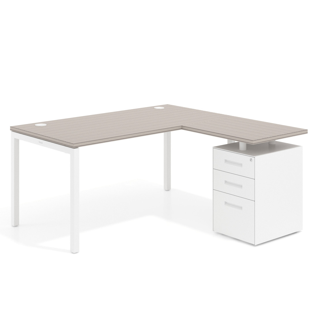 mesa en l 140x150 rayado coco kube mesa con ala fondo 80 ala corta frontales metal recto 1
