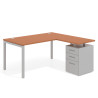 mesa en l 140x150 terracota kube mesa con ala fondo 80 ala corta frontales metal recto 1