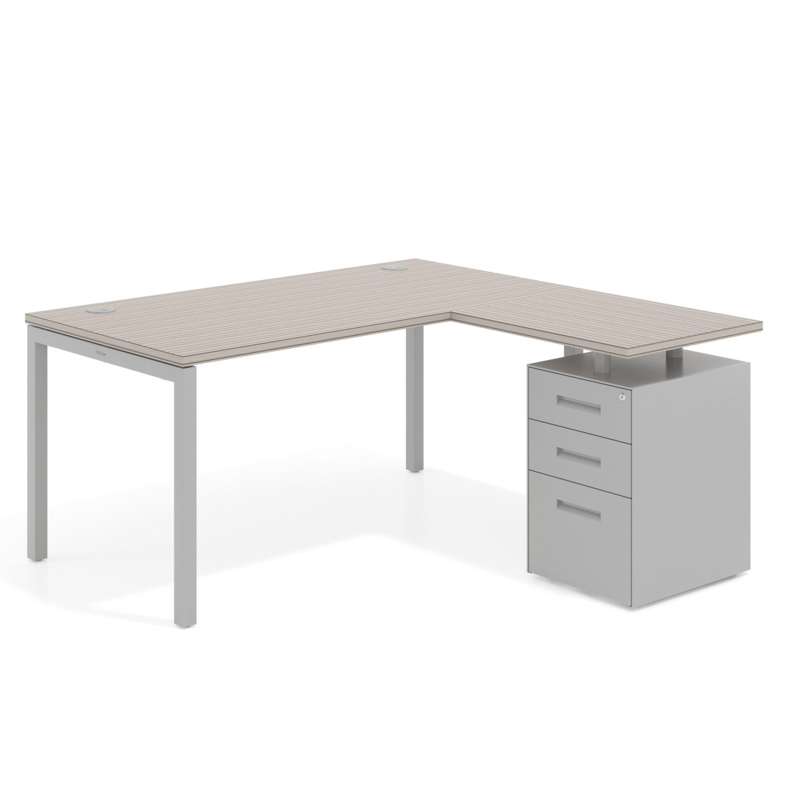 mesa en l 140x150 rayado coco kube mesa con ala fondo 80 ala corta frontales metal recto 1