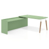 mesa en l 140x205 verde talco arki mesa de oficina 80cm con ala larga work recto 1