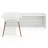 Mesa de despacho en L Arki fondo 80cm con ala WorkPlus estructura blanco