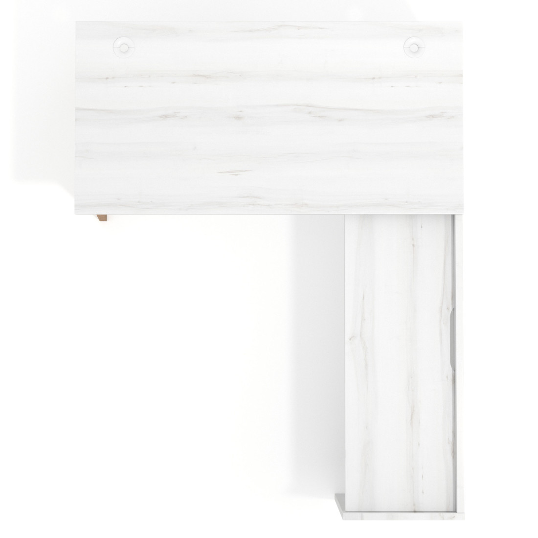 Mesa de despacho en L Arki fondo 80cm con ala WorkPlus estructura blanco