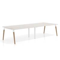 Mesa para reuniones Arki doble con fondo 126 cm, coworking, sobre recto - CALIFORNIA, 240x126