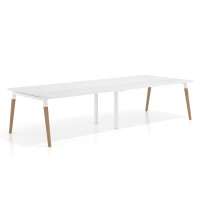 Mesa para reuniones Arki doble con fondo 126 cm, coworking, sobre recto - ALBO, 360x126