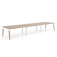 Mesa para reuniones Arki triple con fondo 126 cm, coworking, sobre recto - SAHARA, 360x126