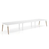 Mesa para reuniones Arki triple con fondo 126 cm, coworking, sobre recto - ALBO, 540x126