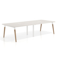 Mesa para reuniones Arki doble con fondo 126 cm, coworking, sobre curvo - CALIFORNIA, 220x126