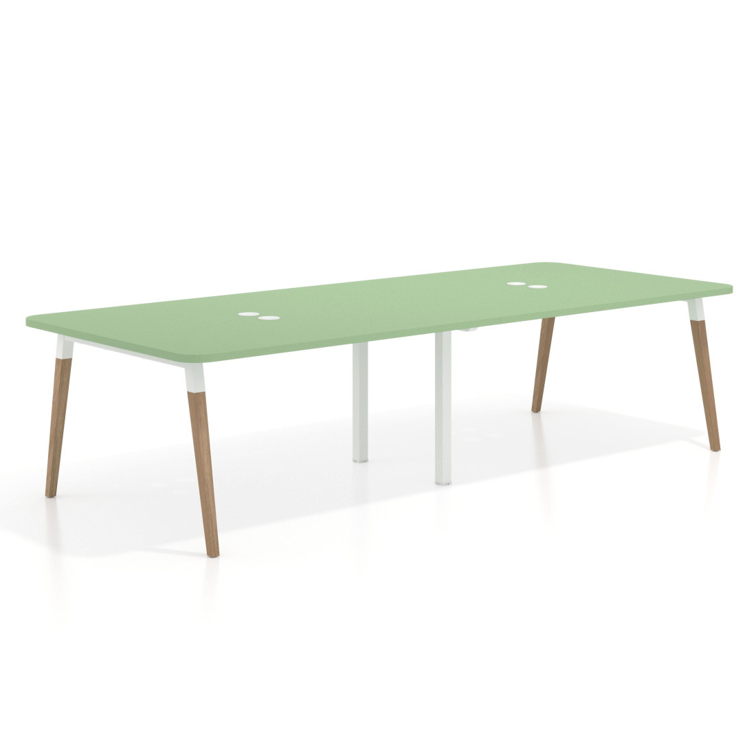 mesa reuniones 220x126 verde talco arki mesa coworking fondo 126cm curvo 1