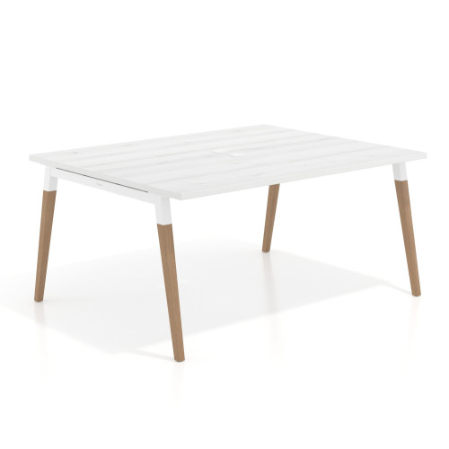 Mesa coworking de reuniones Arki fondo 126 cm, sobre recto - 120x126