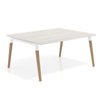 Mesa coworking de reuniones Arki fondo 126 cm, sobre recto - CALIFORNIA, 120x126