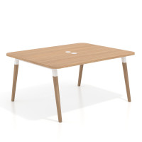 Mesa coworking de reuniones Arki fondo 126 cm, sobre curvo - SIROCO, 120x126