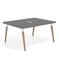 Mesa coworking de reuniones Arki fondo 126 cm, sobre curvo - GRIS TORMENTA, 180x126