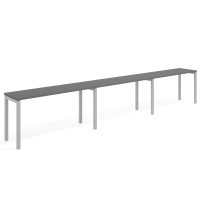 Mesa de oficina progresiva triple Kube, fondo 50cm, estructura aluminio - GRIS TORMENTA, 204x50