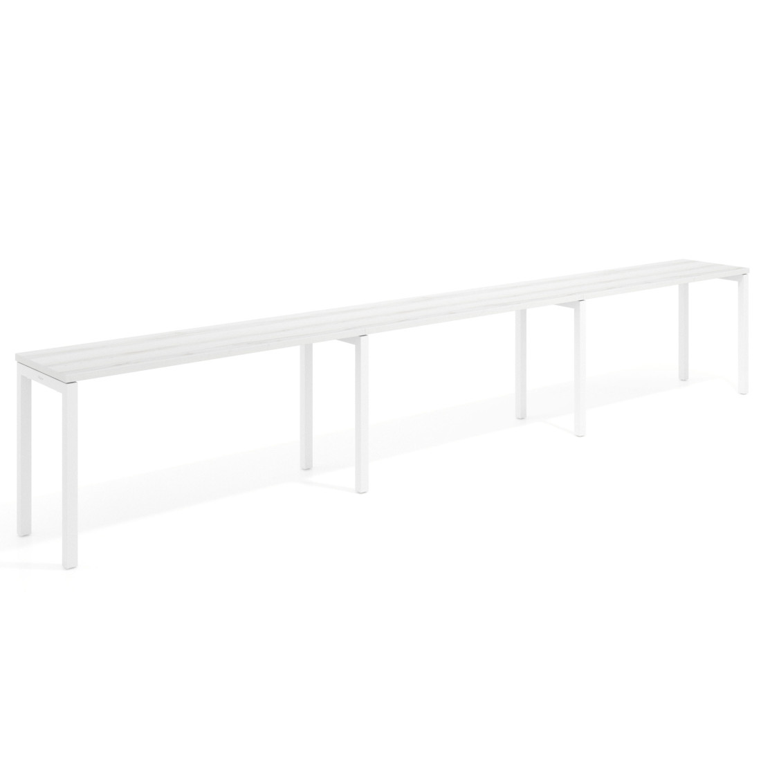 mesa multipuesto 204x50 albo kube mesa progresiva triple fondo 50cm recto 1