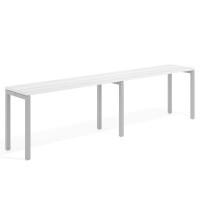 Mesa de oficina progresiva doble Kube, fondo 50cm, estructura aluminio - ALBO, 136x50