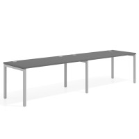 Mesa de oficina progresiva doble Kube, fondo 80cm, estructura aluminio - GRIS TORMENTA, 160X80