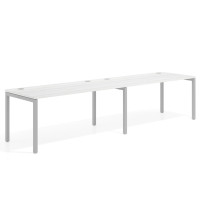 Mesa de oficina progresiva doble Kube, fondo 80cm, estructura aluminio - ALBO, 160X80