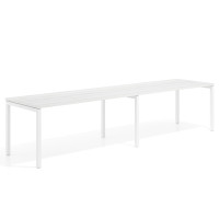 Mesa de oficina progresiva doble Kube, fondo 80cm, estructura blanca - ALBO, 280x80