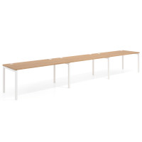 Mesa de oficina progresiva triple Kube, fondo 80cm, estructura blanca - SIROCO, 300x80