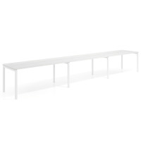 Mesa de oficina progresiva triple Kube, fondo 80cm, estructura blanca - ALBO, 420x80