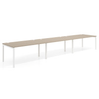 Mesa de oficina en continuidad progresiva triple Kube, fondo 100cm, estructura blanca - CANVAS, 300x100