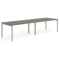 Mesa de oficina en continuidad progresiva doble Kube, fondo 100cm, estructura aluminio - ETNA, 200x100