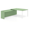 mesa en l 160x225 verde talco kube mesa con ala fondo 100cm recto 1