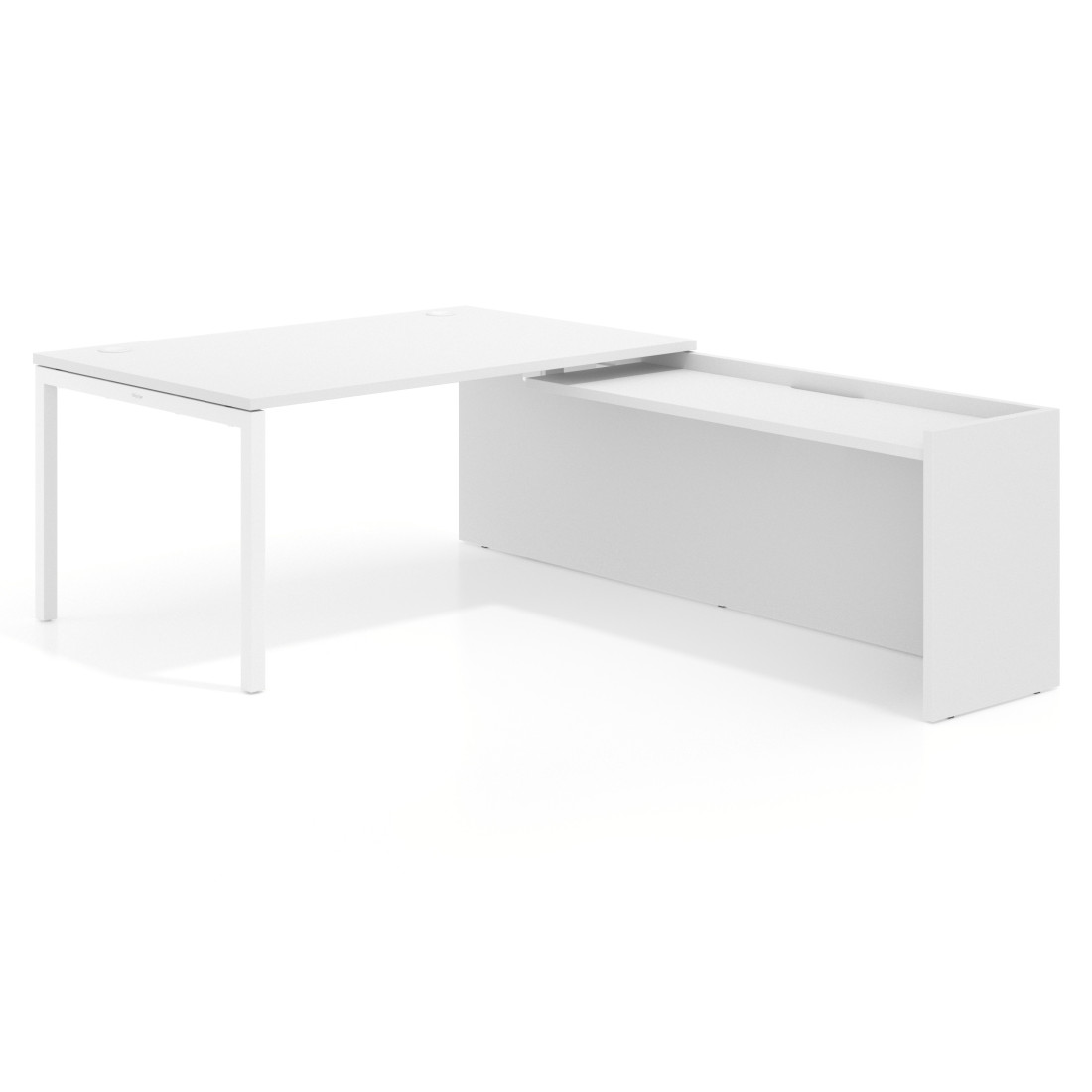 mesa en l 200x225 blanco mate kube mesa con ala fondo 100cm recto 1