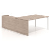 Mesa de dirección en L Kube fondo 100cm con ala WorkPlus estructura blanco