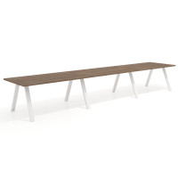 Mesa de oficina progresiva UvePro triple, fondo 100cm, estructura blanca - NOCE SABI, 540X100