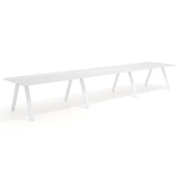 Mesa de oficina progresiva UvePro triple, fondo 100cm, estructura blanca - ALBO, 540X100