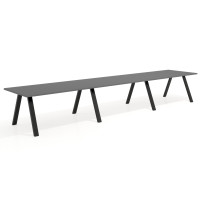 Mesa de oficina progresiva UvePro triple, fondo 100cm, estructura negra - GRIS TORMENTA, 540X100