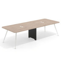 Mesa de reuniones Tekno doble, fondo 120, patas aluminio inyectado, estructura cromada - SAHARA, 260x120