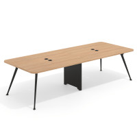 Mesa de reuniones Tekno doble, fondo 120, patas aluminio inyectado, estructura negra - SIROCO, 260x120