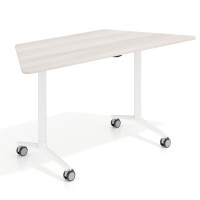 Mesa plegable pivot trapezoidal, estructura blanco, canto 16cm - 150x65, CALIFORNIA