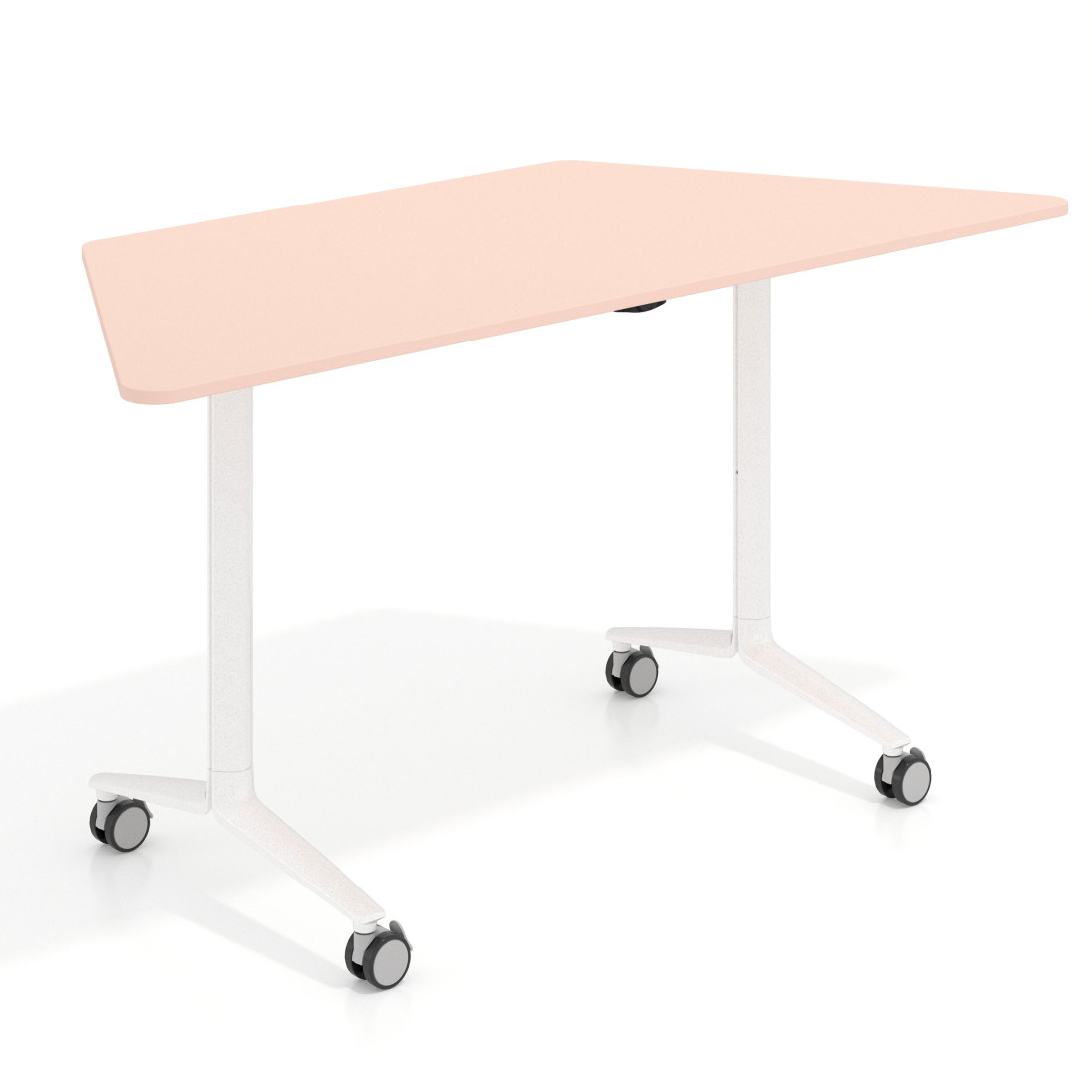 mesa de escritorio plegable 150x65 rosa nube pivot mesa plegable trapezoidal 1