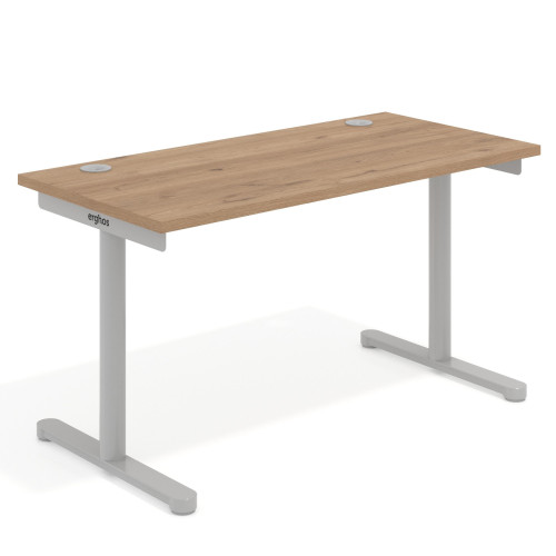 Mesa de Escritorio pata en T, fondo 68cm, estructura aluminio, sobre recto - 120x68