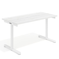 Mesa de Escritorio pata en T, fondo 68cm, estructura blanca, sobre recto - ALBO, 140X68