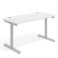 Mesa de Escritorio pata en T, fondo 68cm, estructura aluminio, sobre ergonómico - ALBO, 140X68