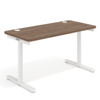 Mesa de Escritorio pata en T, fondo 68cm, estructura blanca, sobre ergonómico - NOCE SABI, 140X68