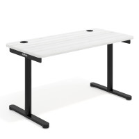 Mesa de Escritorio pata en T, fondo 68cm, estructura negra, sobre ergonómico - ALBO, 140X68