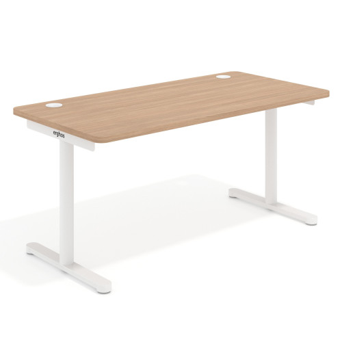 Mesa de Escritorio pata en T, fondo 80cm, estructura blanca, sobre ergonómico - 120X80