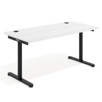 Mesa de Escritorio pata en T, fondo 80cm, estructura negra, sobre ergonómico - ALBO, 180x80
