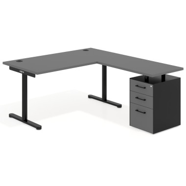Mesa con ala pedestal melamina