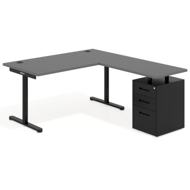 Mesa con ala pedestal metal