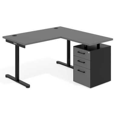 Mesa con ala corta pedestal melamina