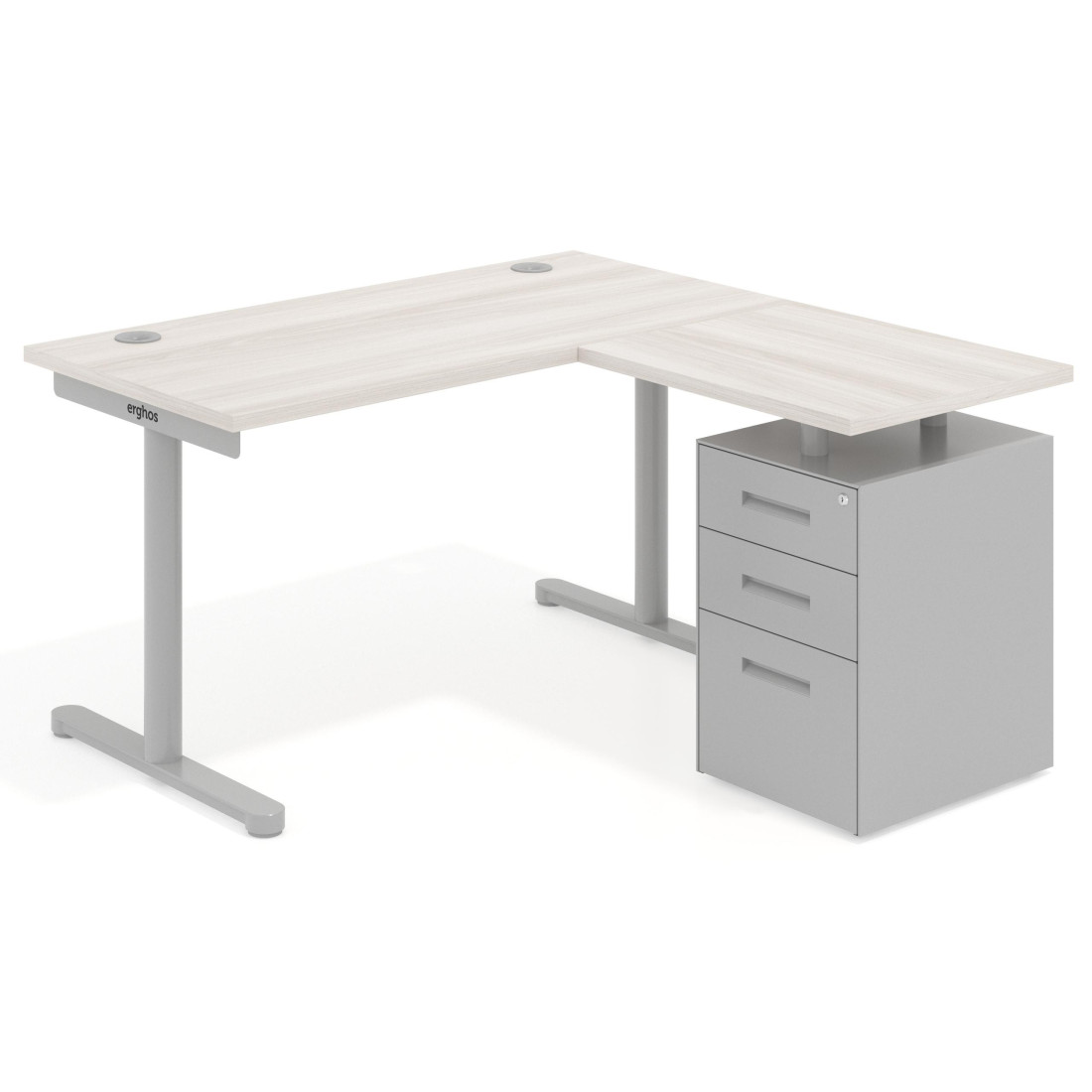 mesa en l 120x138 california tdesk mesa con ala corta pedestal metal recto 1