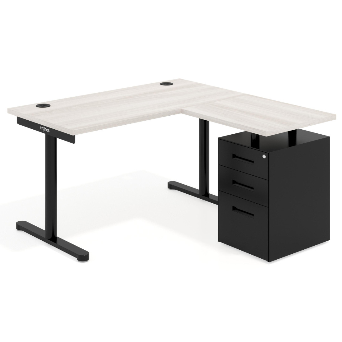mesa en l 120x138 california tdesk mesa con ala corta pedestal metal recto 1