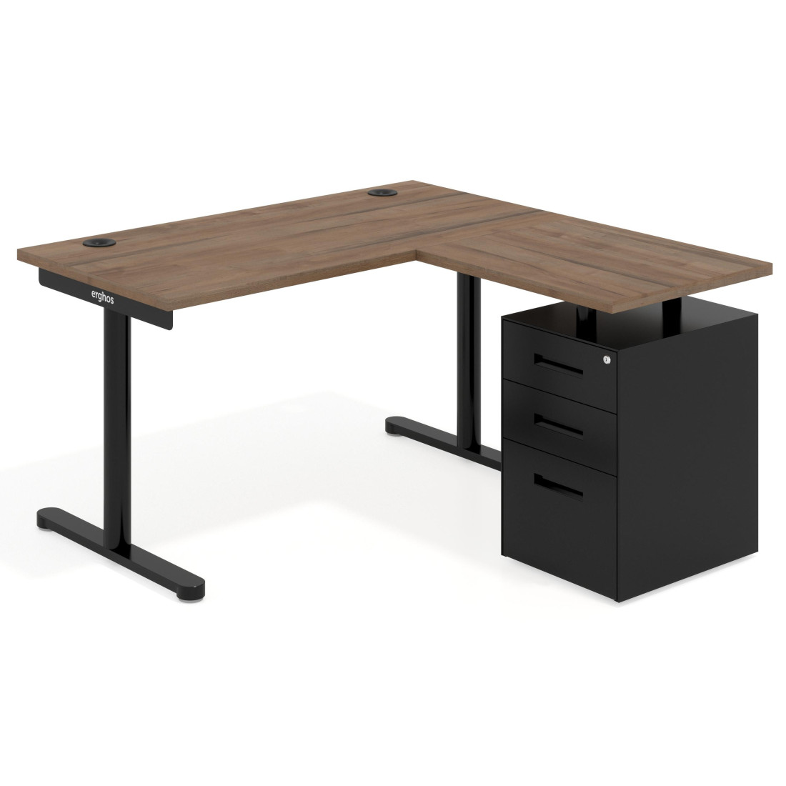 mesa en l 140x138 noce sabi tdesk mesa con ala corta pedestal metal recto 1